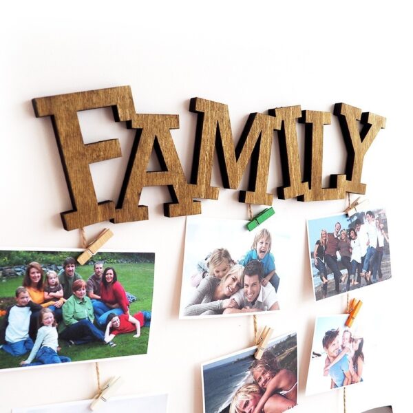 панно для фотографий Семья, Family, Instax, Polaroid, фоторамка Family, Семья