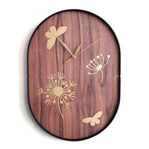 Дизайнерские часы из дерева с латуннью